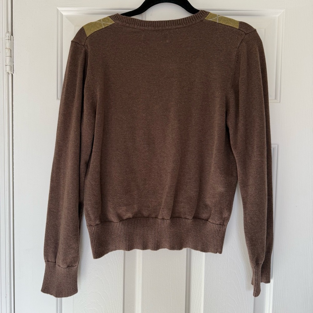 Sonoma Brown Argyle Cardigan Sweater - Picture 4 of 4